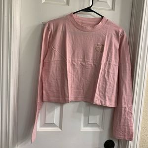 Pink long sleeve cropped tee
